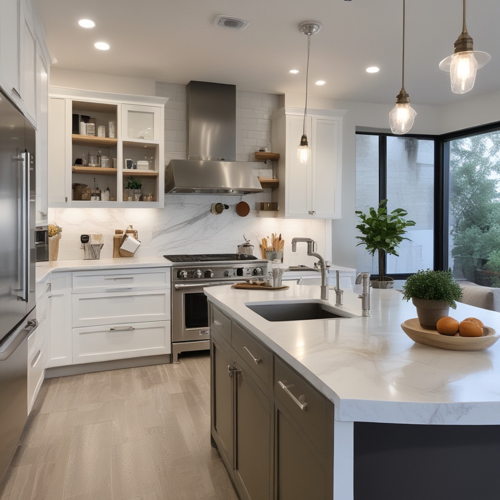 Renovated kitchen with high-end finishes